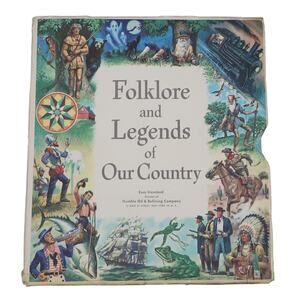 Special Esso Map Of Folklore And Legends Of Our Country W/ Americana Guide 1960